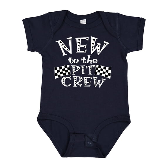 Inktastic New to the Pit Crew Racing Flags Boys or Girls Baby Bodysuit