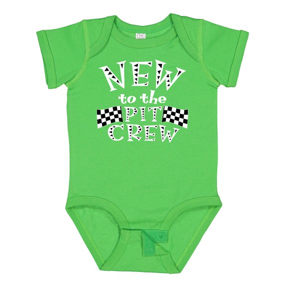 Inktastic New to the Pit Crew Racing Flags Boys or Girls Baby Bodysuit