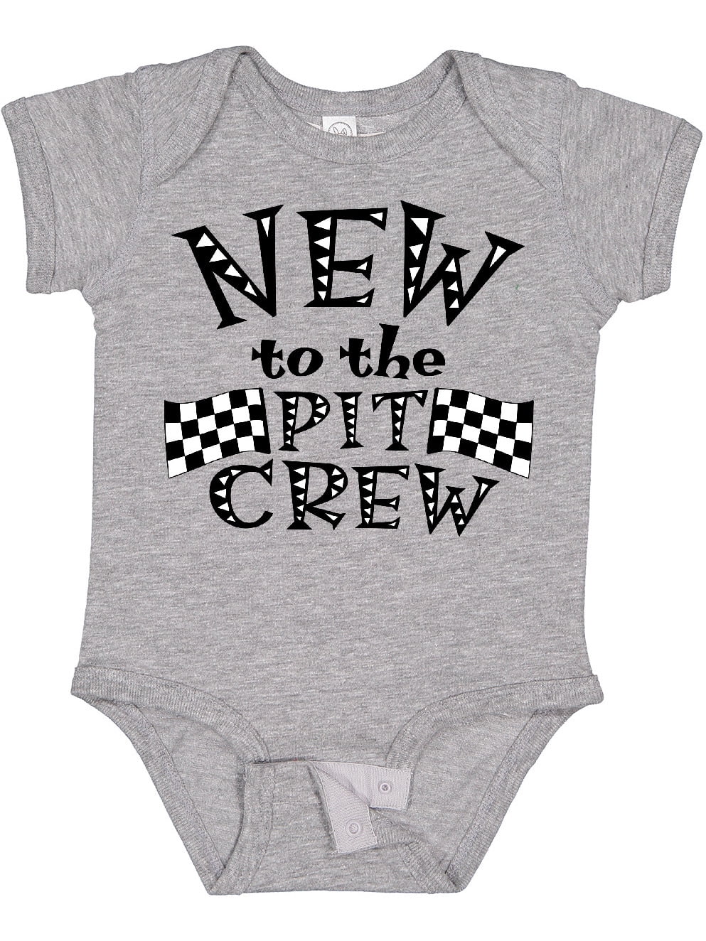 Inktastic New to the Pit Crew Racing Flags Boys or Girls Baby Bodysuit