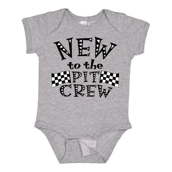 Inktastic New to the Pit Crew Racing Flags Boys or Girls Baby Bodysuit