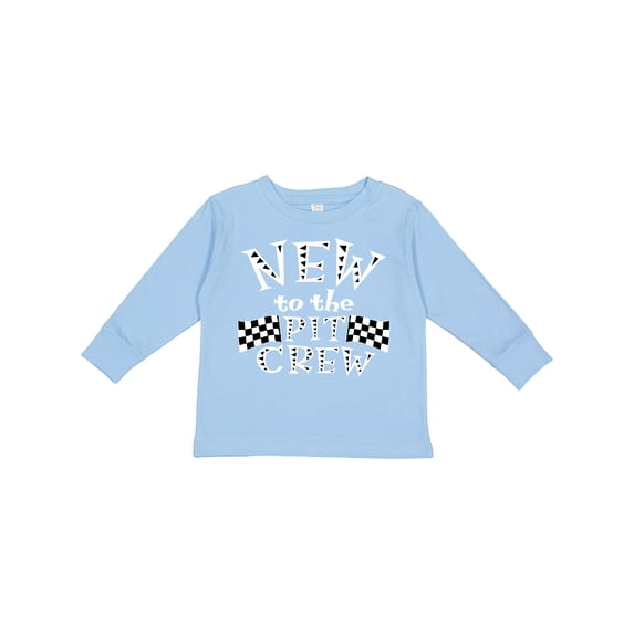 Inktastic New to the Pit Crew Racing Flags Boys or Girls Long Sleeve Toddler T-Shirt