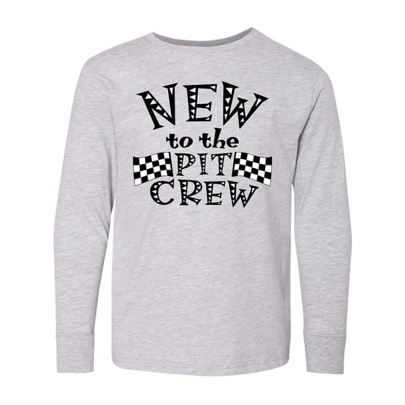 Inktastic New to the Pit Crew Racing Flags Long Sleeve Youth T-Shirt