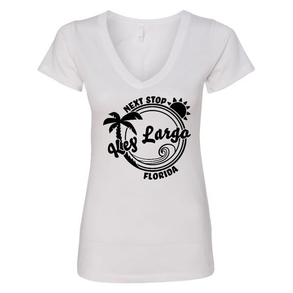 Inktastic Next Stop Key Largo, Florida Women's V-Neck T-Shirt