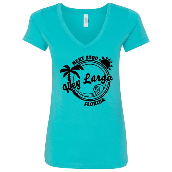 Inktastic Next Stop Key Largo, Florida Women's V-Neck T-Shirt