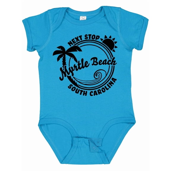 Inktastic Next Stop Myrtle Beach, South Carolina Boys or Girls Baby Bodysuit
