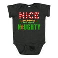thumbnail image 1 of Inktastic Nice Until Proven Naughty with Holly and Gingerbread Man Boys or Girls Baby Bodysuit, 1 of 5