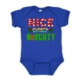 thumbnail image 1 of Inktastic Nice Until Proven Naughty with Holly and Gingerbread Man Boys or Girls Baby Bodysuit, 1 of 5