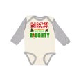 thumbnail image 1 of Inktastic Nice Until Proven Naughty with Holly and Gingerbread Man Boys or Girls Long Sleeve Baby Bodysuit, 1 of 5