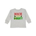 thumbnail image 1 of Inktastic Nice Until Proven Naughty with Holly and Gingerbread Man Boys or Girls Long Sleeve Toddler T-Shirt, 1 of 5