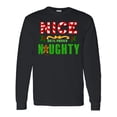 thumbnail image 1 of Inktastic Nice Until Proven Naughty with Holly and Gingerbread Man Long Sleeve T-Shirt, 1 of 5