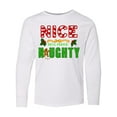 thumbnail image 1 of Inktastic Nice Until Proven Naughty with Holly and Gingerbread Man Long Sleeve Youth T-Shirt, 1 of 5