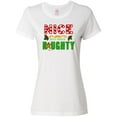 thumbnail image 1 of Inktastic Nice Until Proven Naughty with Holly and Gingerbread Man Women's T-Shirt, 1 of 5