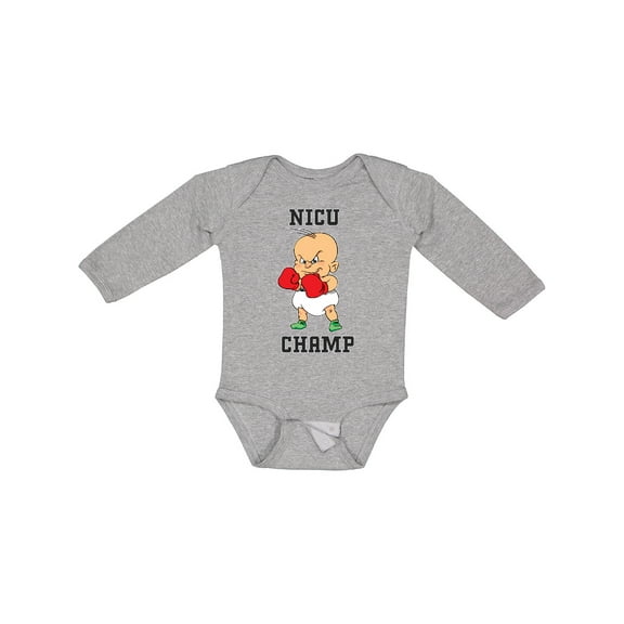 Inktastic Nicu Champ Baby Boxer Boys or Girls Long Sleeve Baby Bodysuit