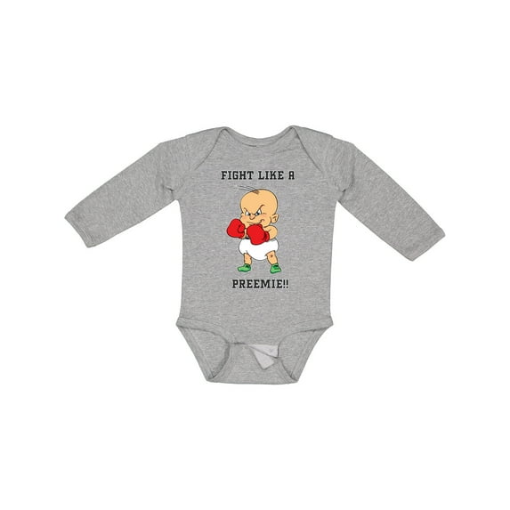 Inktastic Nicu Fight Like a Preemie Baby Boxer Boys or Girls Long Sleeve Baby Bodysuit