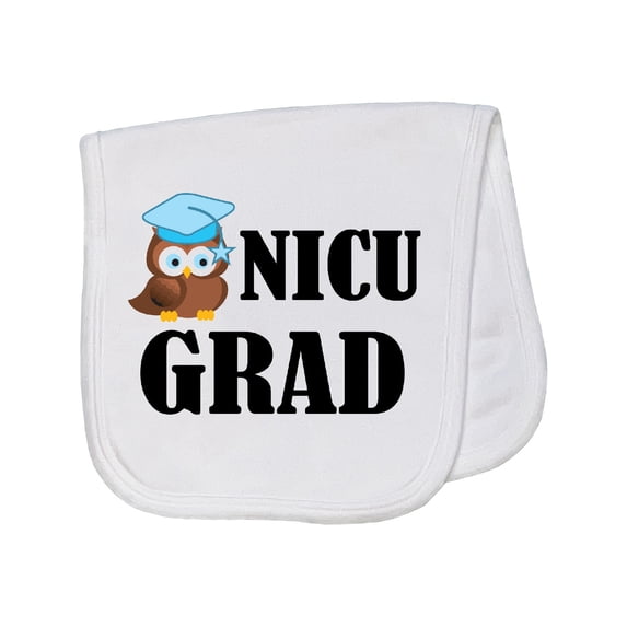 Inktastic Nicu Grad Baby Boy Owl Baby Burp Cloth