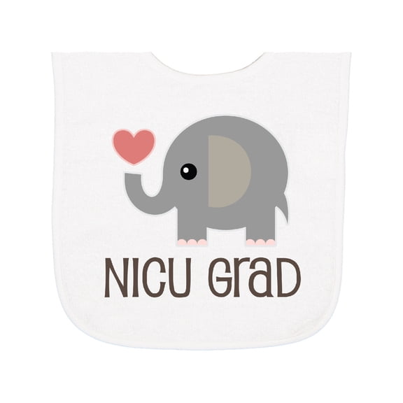 Inktastic Nicu Graduate Baby Elephant Baby Terry Cloth Bib