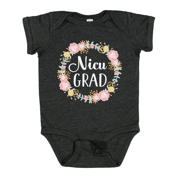 Inktastic Nicu Graduate Girls Floral Wreath Girls Baby Bodysuit
