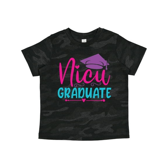 Inktastic Nicu Graduate with Cap and Hearts in Purple Pink and Blue Girls Toddler T-Shirt