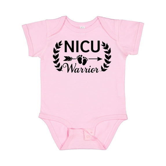 Inktastic Nicu Warrior with Arrow and Baby Footprints Boys or Girls Baby Bodysuit