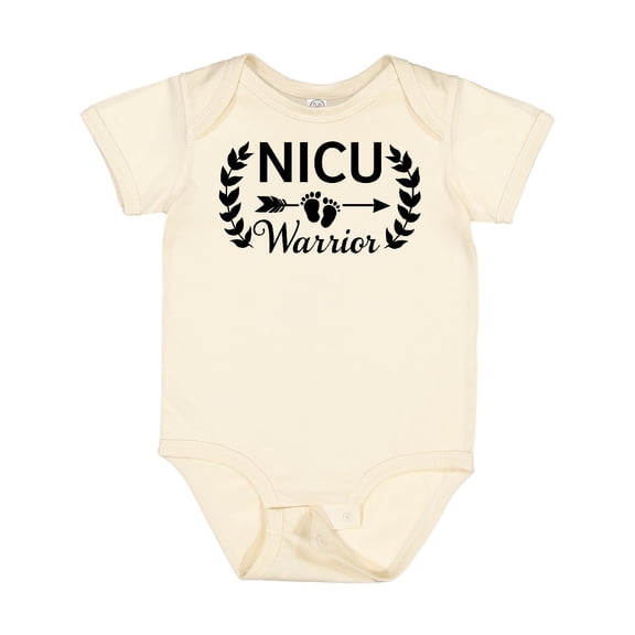 Inktastic Nicu Warrior with Arrow and Baby Footprints Boys or Girls Baby Bodysuit