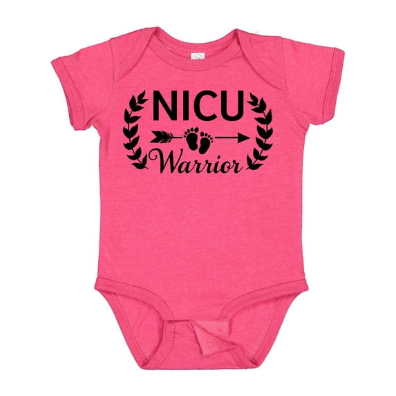 Inktastic Nicu Warrior with Arrow and Baby Footprints Boys or Girls Baby Bodysuit
