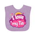 thumbnail image 1 of Inktastic Niece Rainbow I Love My Tia Girls Baby Bib, 1 of 4