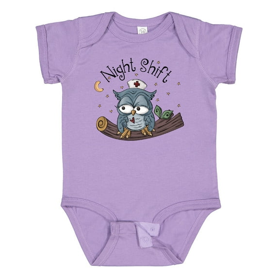 Inktastic Night Shift Nurse Owl Boys Baby Bodysuit