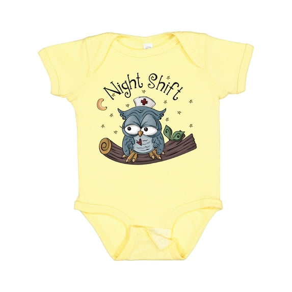 Inktastic Night Shift Nurse Owl Boys Baby Bodysuit