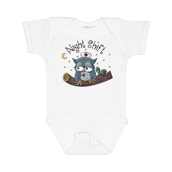 Inktastic Night Shift Nurse Owl Boys Baby Bodysuit