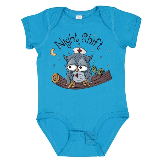 Inktastic Night Shift Nurse Owl Boys Baby Bodysuit