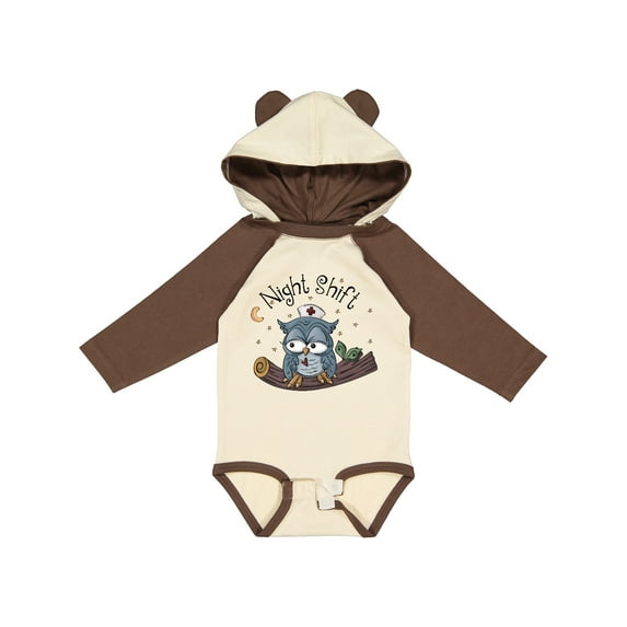 Inktastic Night Shift Nurse Owl Boys Long Sleeve Baby Bodysuit