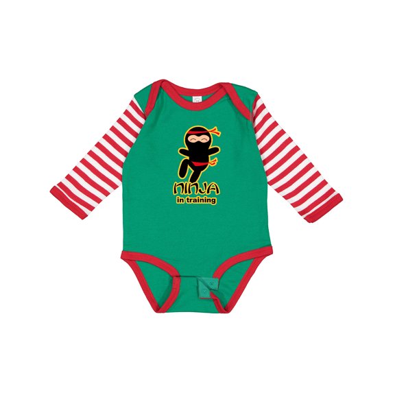 Inktastic Ninja in Training Boys or Girls Long Sleeve Baby Bodysuit