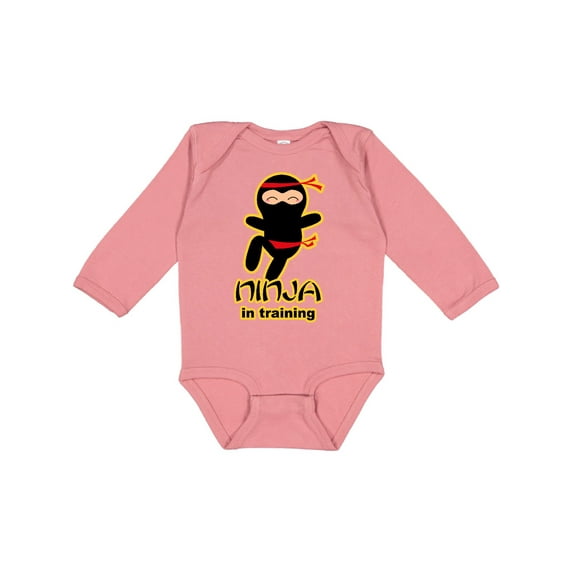Inktastic Ninja in Training Boys or Girls Long Sleeve Baby Bodysuit