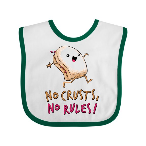 Inktastic No Crusts, No Rules- Silly PB&J Sandwich on the Loose Boys or Girls Baby Bib
