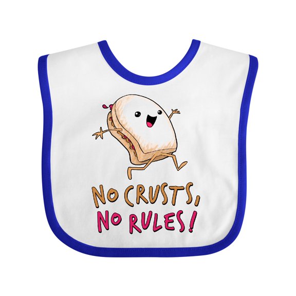 Inktastic No Crusts, No Rules- Silly PB&J Sandwich on the Loose Boys or Girls Baby Bib