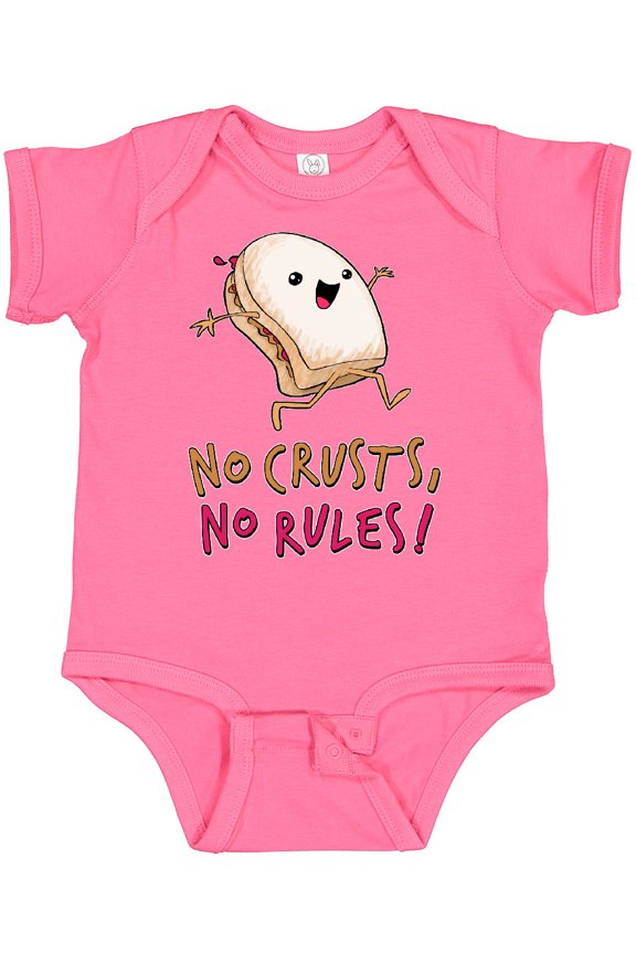 No Crusts, No Rules- silly PB&J sandwich on the loose Boys or Girls Baby Bodysuit