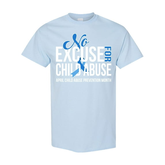 Inktastic No Excuse for Child Abuse April Child Abuse Prevention Month T-Shirt