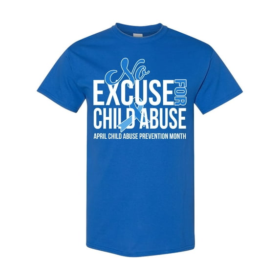 Inktastic No Excuse for Child Abuse April Child Abuse Prevention Month T-Shirt