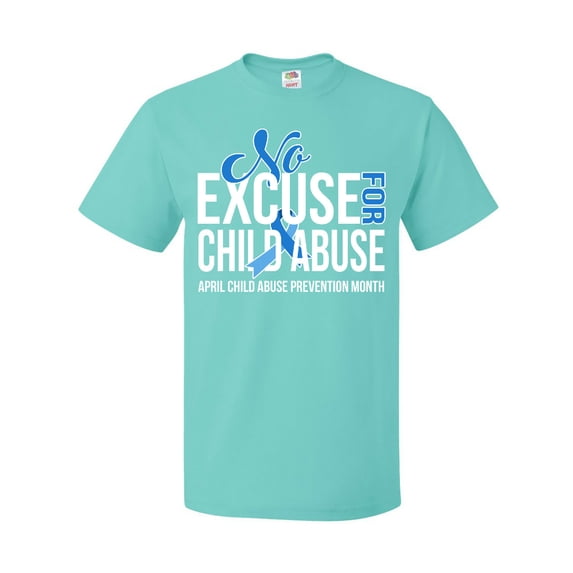 Inktastic No Excuse for Child Abuse April Child Abuse Prevention Month T-Shirt