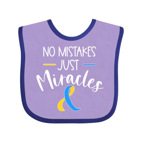 Inktastic No Mistakes, Just Miracles Down Syndrome Awareness Boys or Girls Baby Bib