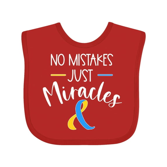 Inktastic No Mistakes, Just Miracles Down Syndrome Awareness Boys or Girls Baby Bib