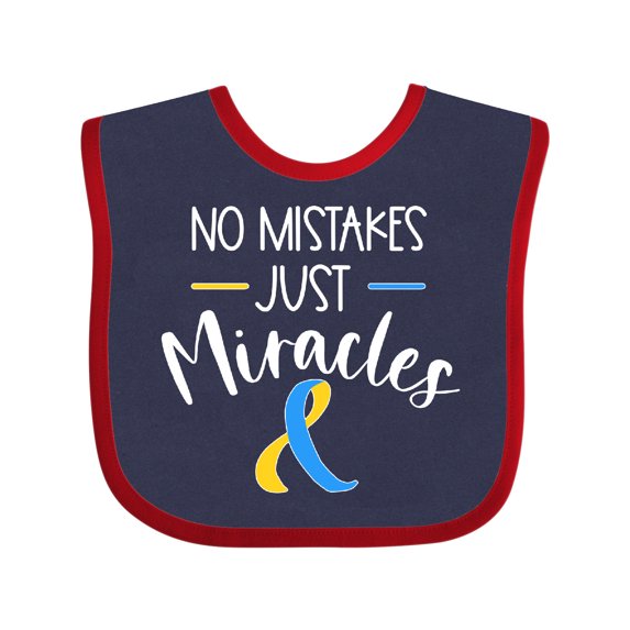 Inktastic No Mistakes, Just Miracles Down Syndrome Awareness Boys or Girls Baby Bib