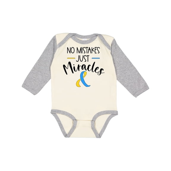 Inktastic No Mistakes, Just Miracles Down Syndrome Awareness Boys or Girls Long Sleeve Baby Bodysuit