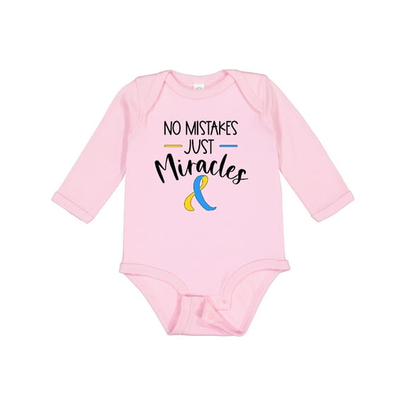 Inktastic No Mistakes, Just Miracles Down Syndrome Awareness Boys or Girls Long Sleeve Baby Bodysuit