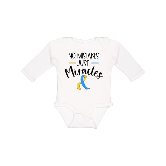 Inktastic No Mistakes, Just Miracles Down Syndrome Awareness Boys or Girls Long Sleeve Baby Bodysuit