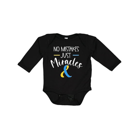 Inktastic No Mistakes, Just Miracles Down Syndrome Awareness Boys or Girls Long Sleeve Baby Bodysuit