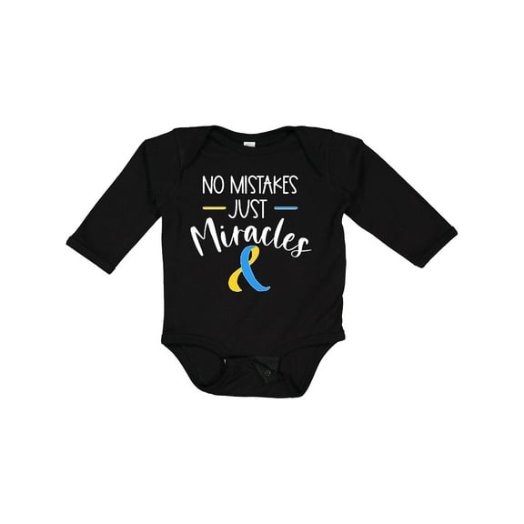 Inktastic No Mistakes, Just Miracles Down Syndrome Awareness Boys or Girls Long Sleeve Baby Bodysuit