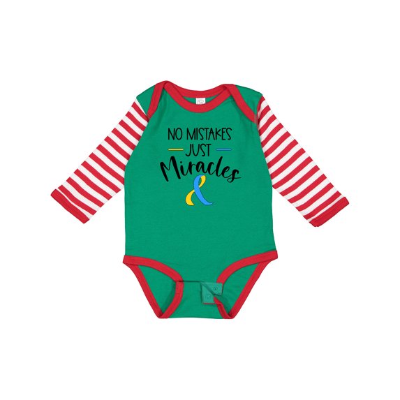 Inktastic No Mistakes, Just Miracles Down Syndrome Awareness Boys or Girls Long Sleeve Baby Bodysuit