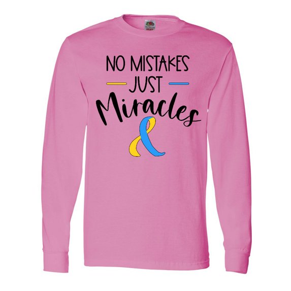 Inktastic No Mistakes, Just Miracles Down Syndrome Awareness Long Sleeve T-Shirt