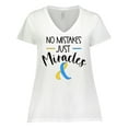 thumbnail image 1 of Inktastic No Mistakes, Just Miracles Down Syndrome Awareness Women's Plus Size V-Neck T-Shirt, 1 of 5